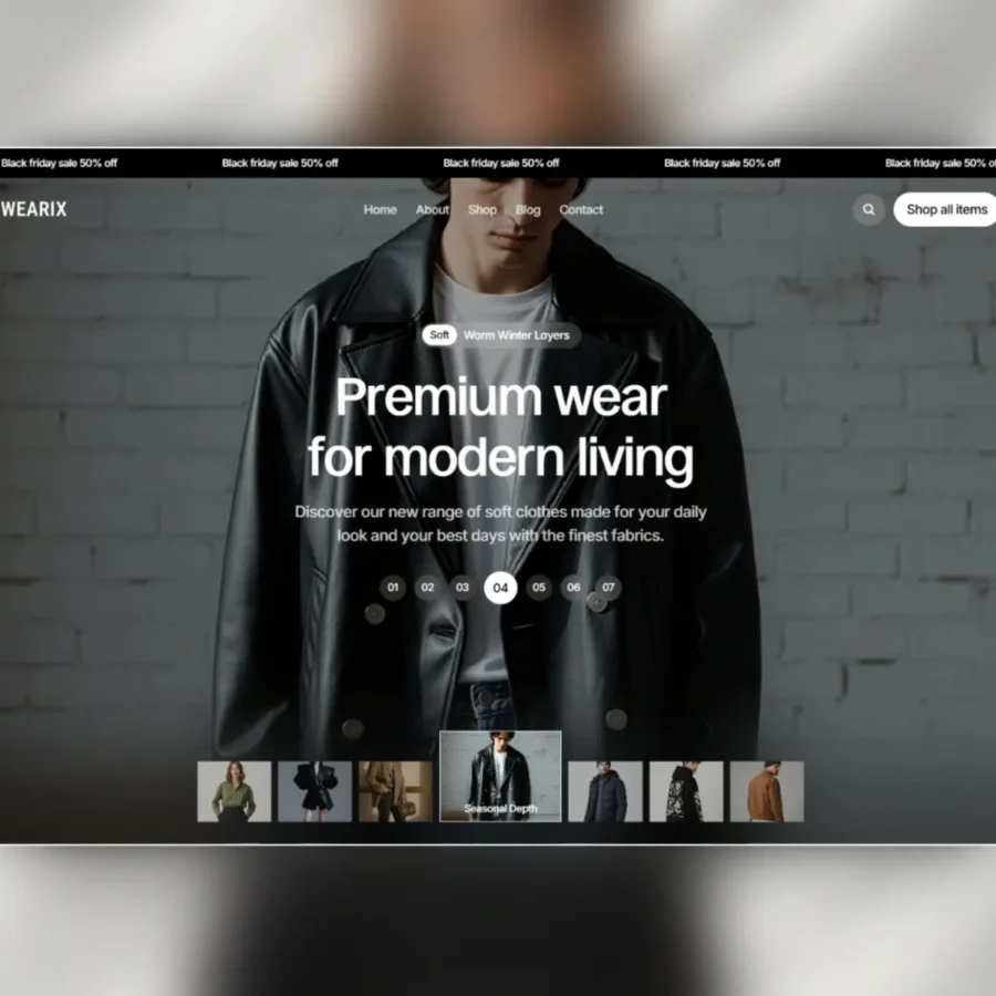 Wearix — Modern Clothing Framer Template — Nasir Nawaz Framer Template