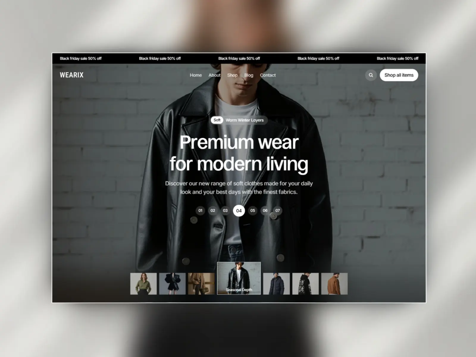 Wearix — Modern Clothing Framer Template — Nasir Nawaz Framer Template
