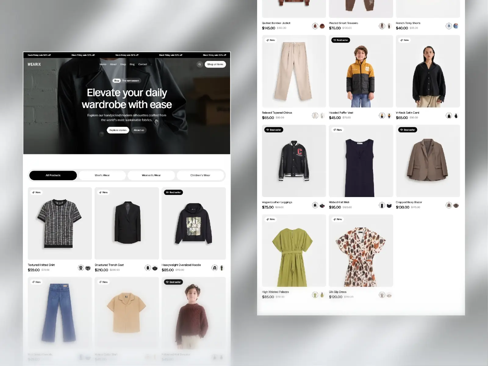 Wearix — Modern Clothing Framer Template