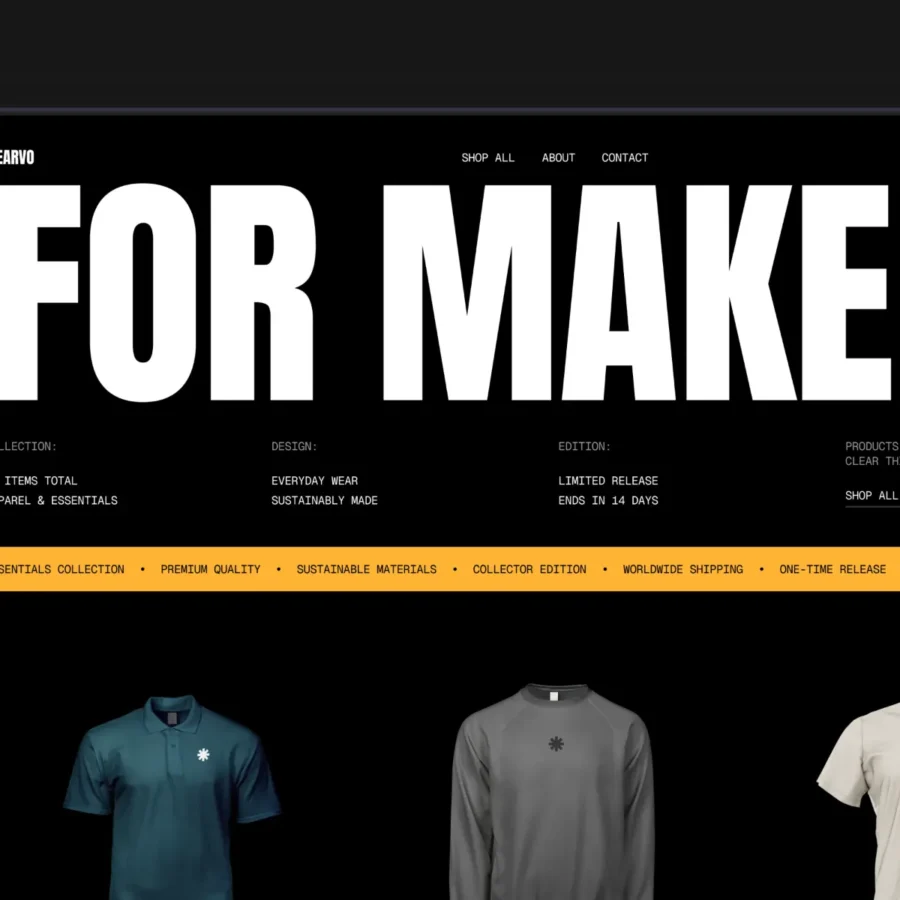 Wearvo — Merch Store — NutsDev Framer Template