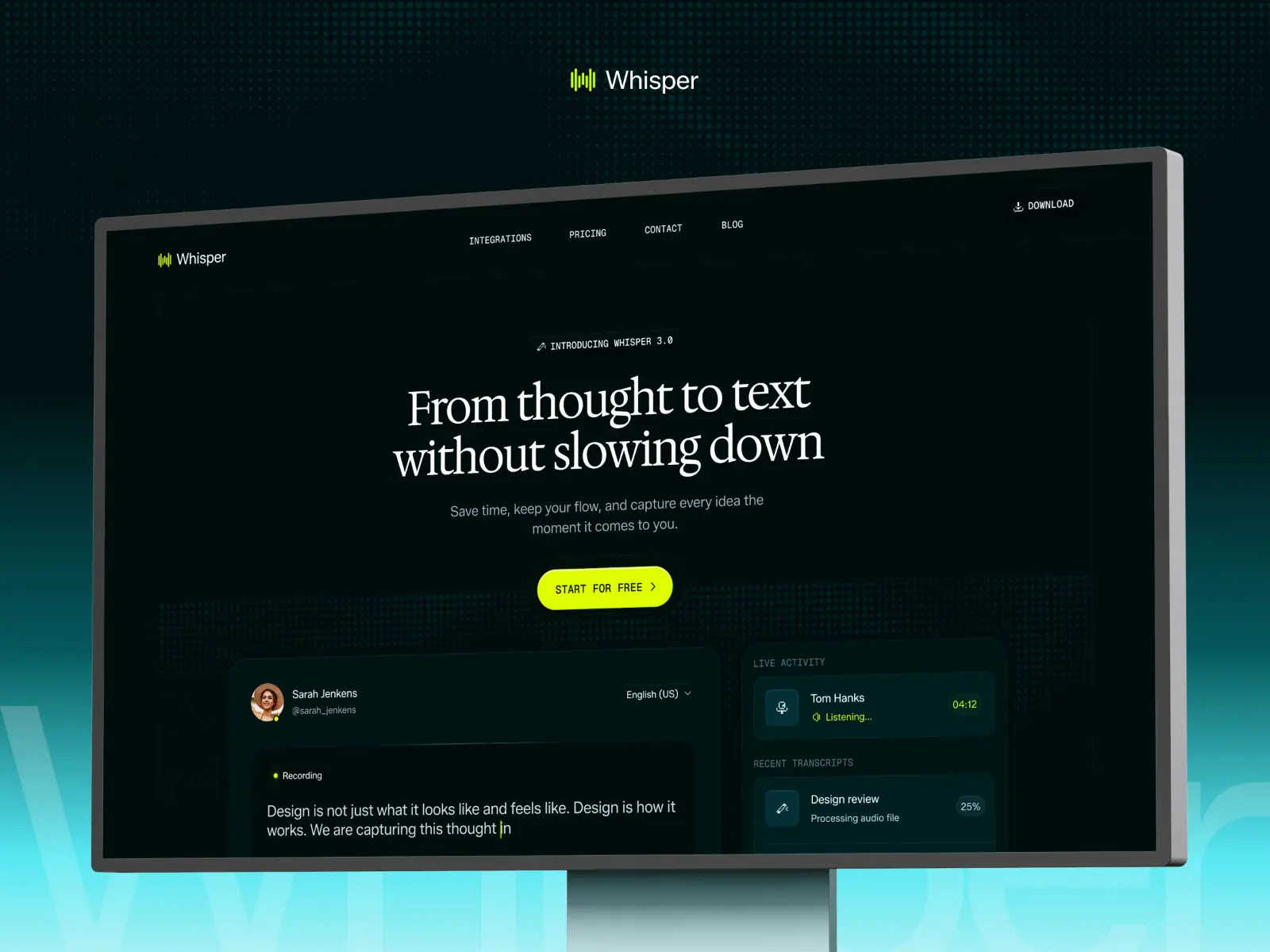 Whisper — Voice to Text SaaS & AI Template — Omakase Framer Template