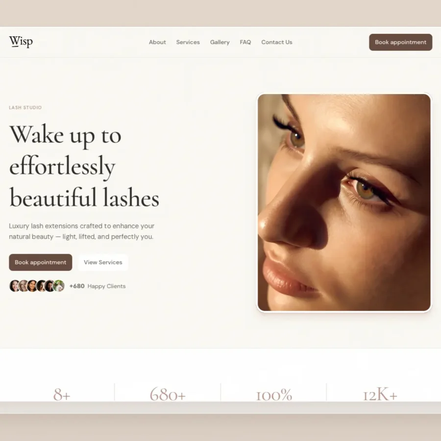 Wisp — Premium Beauty & Salon Template — Lam'aan Framer Template