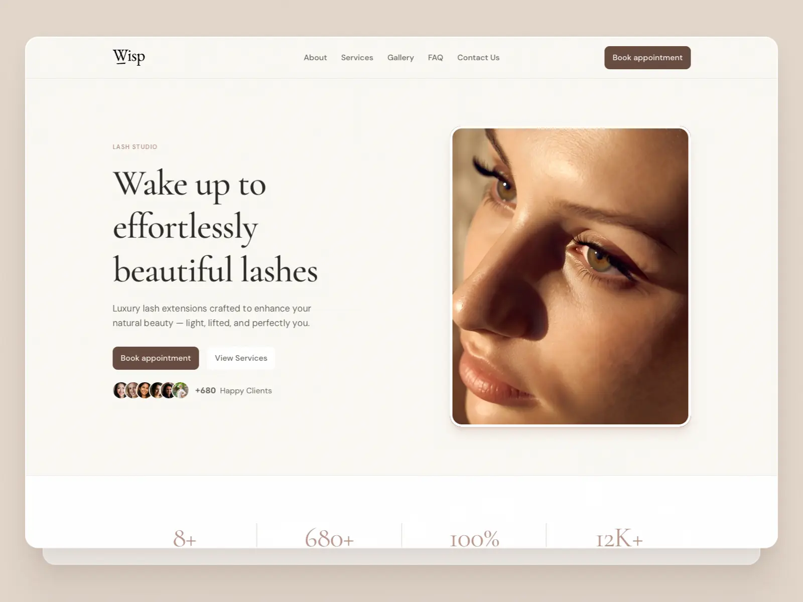 Wisp — Premium Beauty & Salon Template — Lam'aan Framer Template