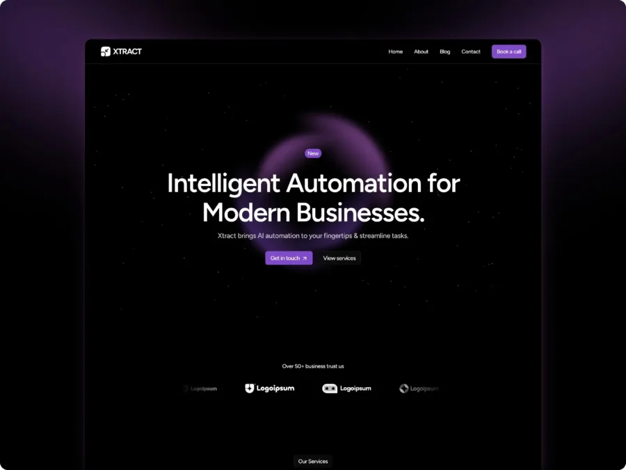 Xtract — AI Automation Agency Template — Kanishk Dubey Framer Template
