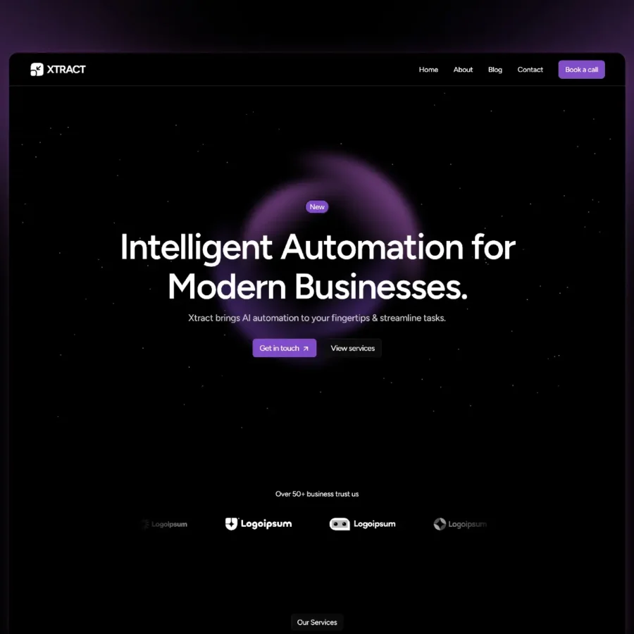 Xtract — AI Automation Agency Template — Kanishk Dubey Framer Template