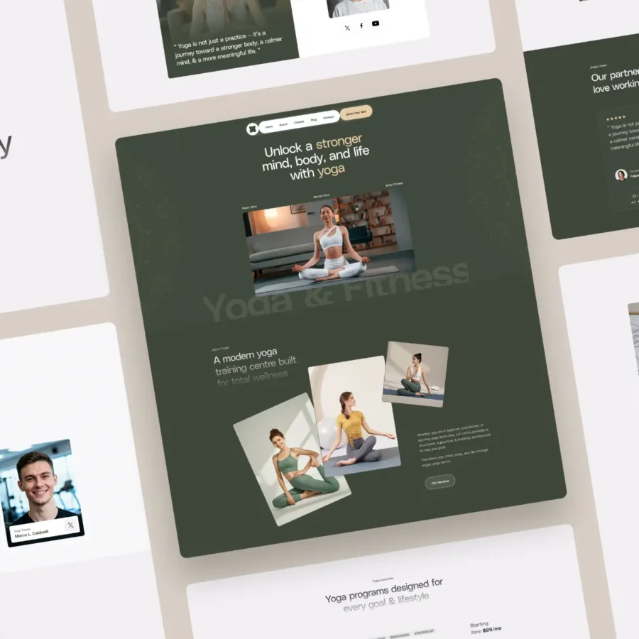 Yogax — Yoga And Fitness Framer Template — Template Munk Framer Template