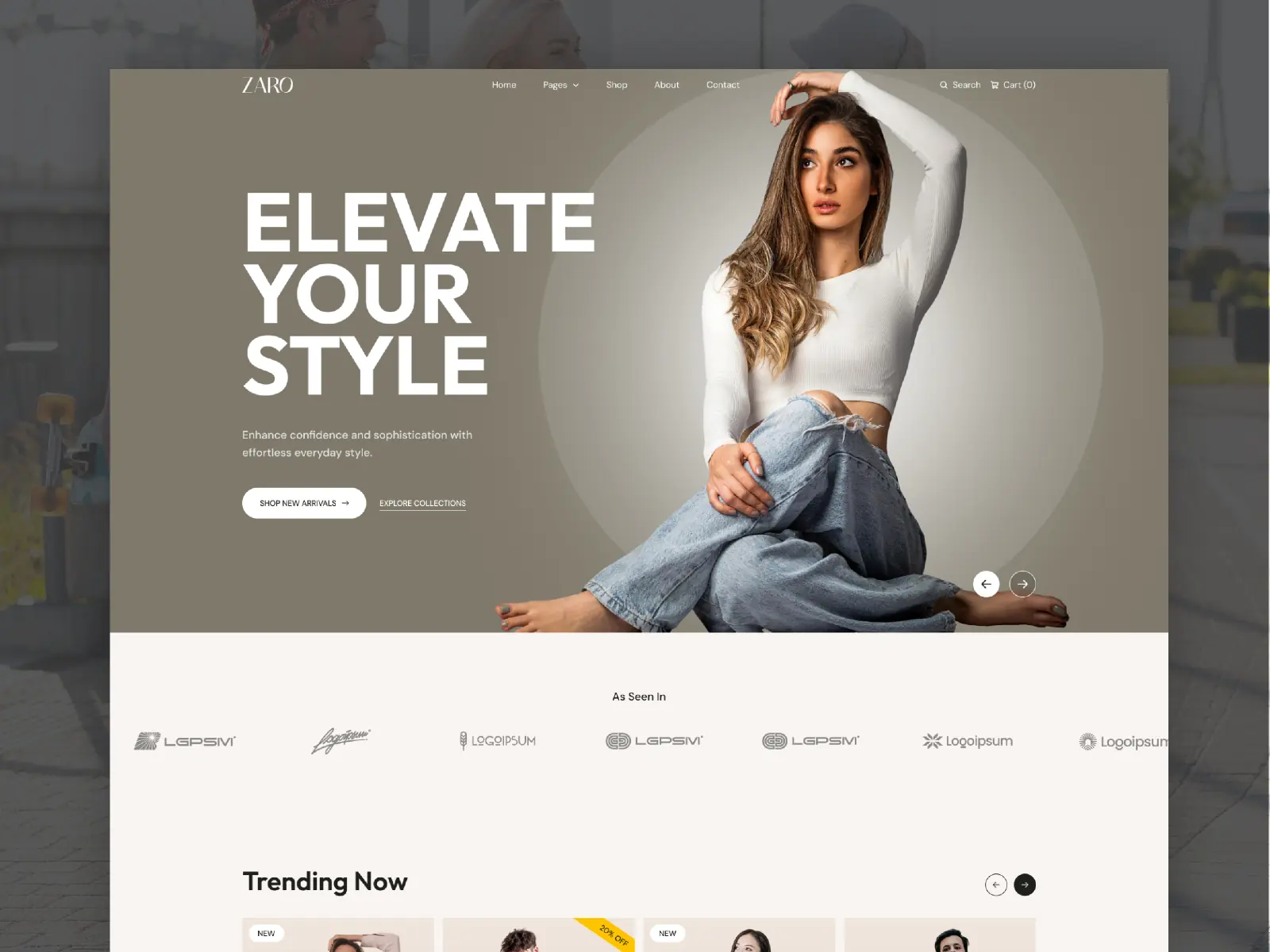 Zaro — Fashion eCommerce Template — Bickyg Framer Template