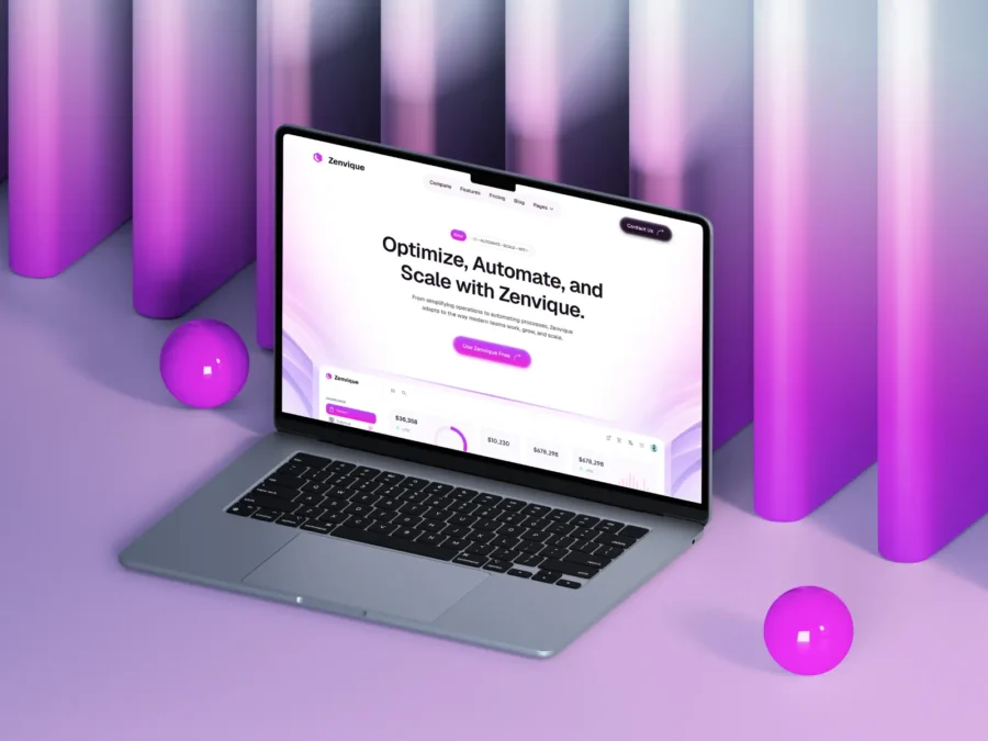 Zenvique — SaaS Website Framer Template — Mezario Framer Template