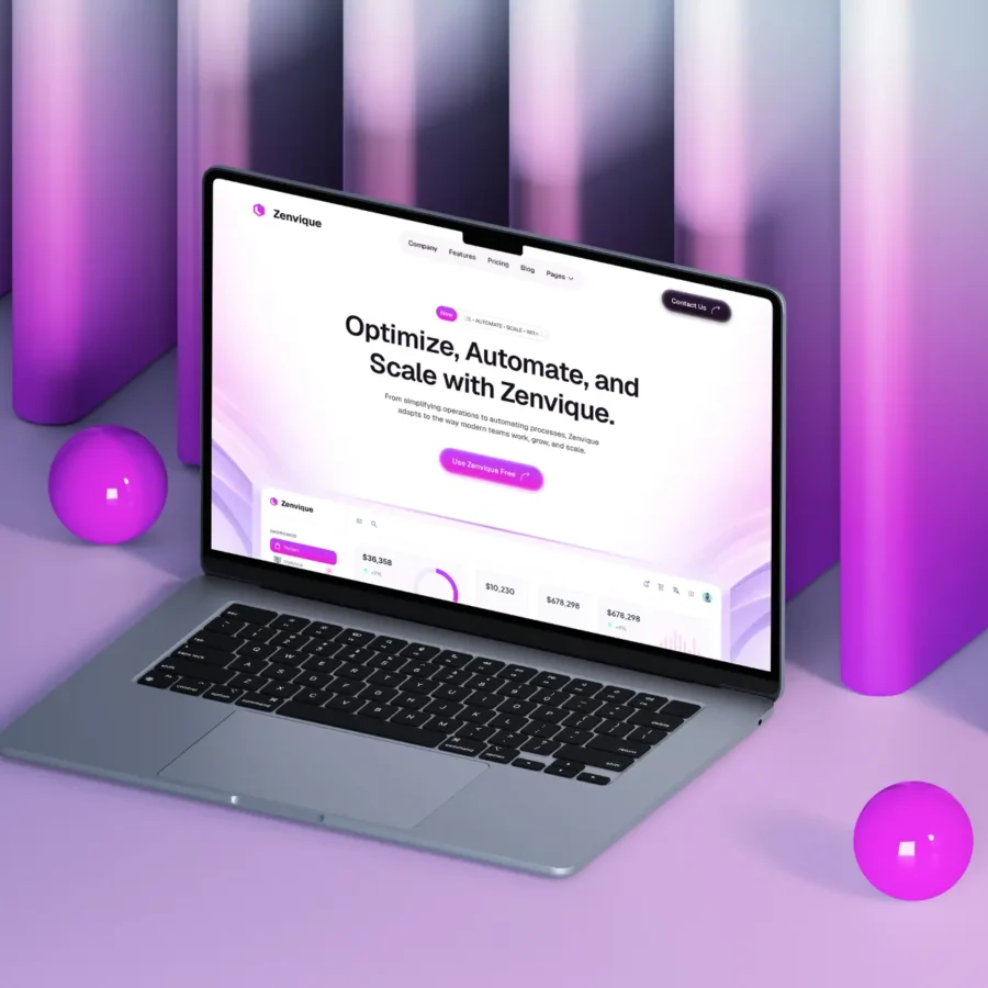 Zenvique — SaaS Website Framer Template — Mezario Framer Template