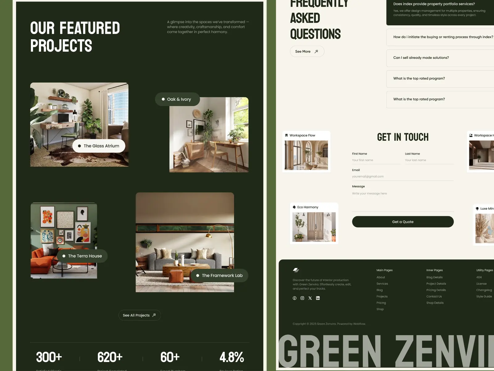 Zenvira — Interior Design Framer Template