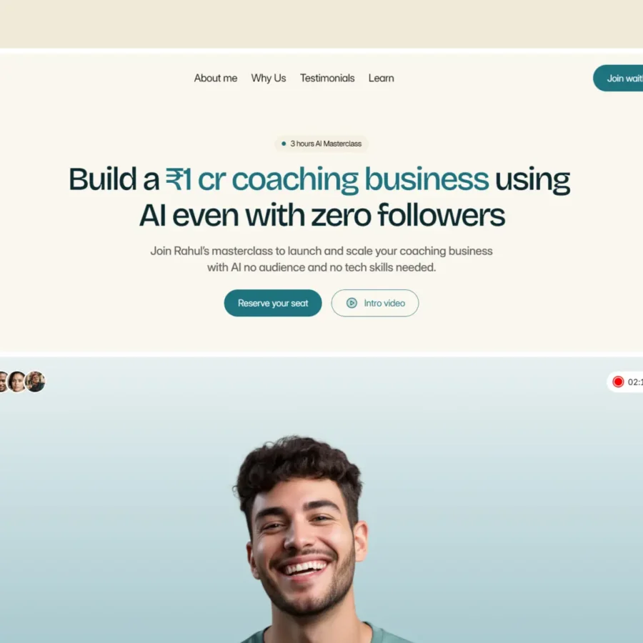 Zono — Massterclass Landing page Template — Muthu V Framer Template